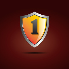 Logo shield number one # Vector