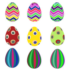 Set of nine easter eggs