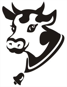 smiling cow portrait symbol