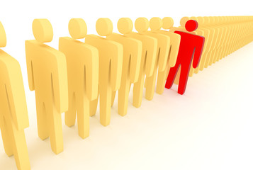 Concept of being unique in the crowd of ordinary.
