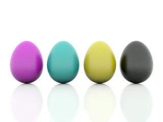 CMYK color Easter eggs