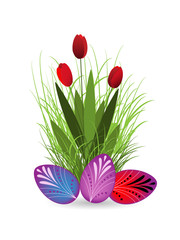 Tulips and Easter eggs