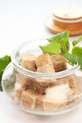 brown sugar in glass bowl