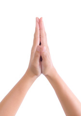 put hands together in salute
