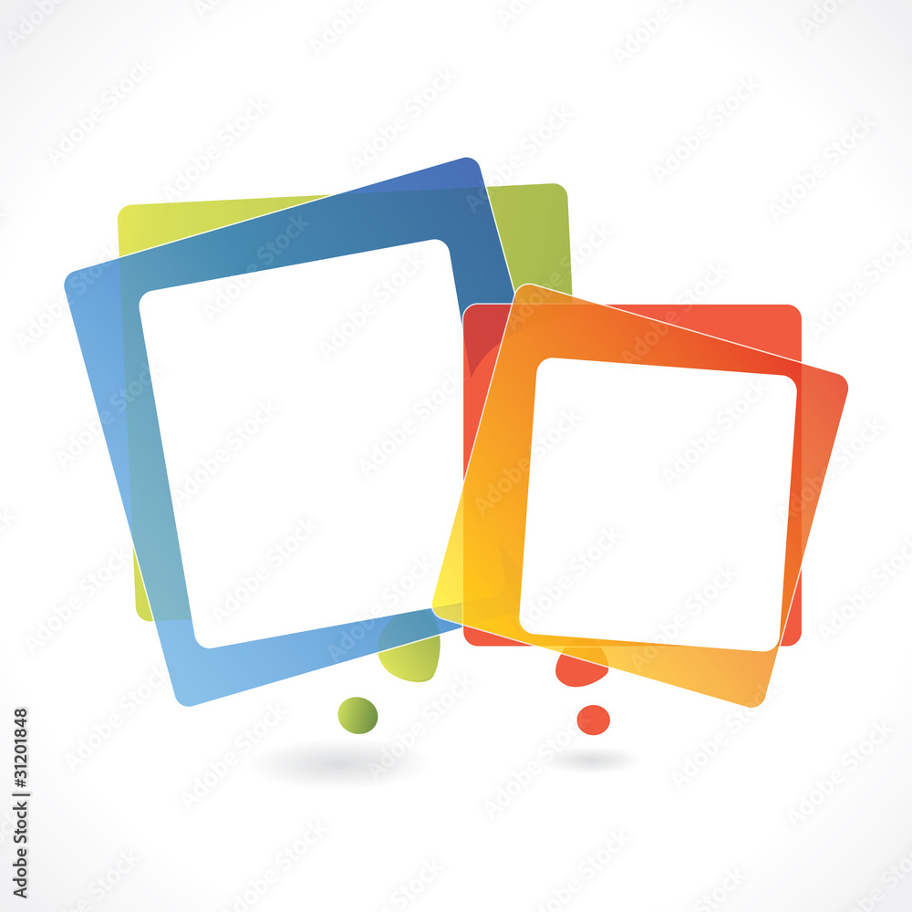 Poster vector background with two rectangular speech bubbles