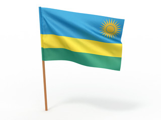 flag fluttering in the wind. Rwanda