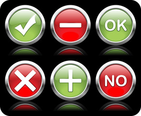 Check mark, Ok and No, positive and negative icon. Vector EPS ve