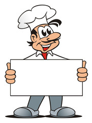 Cook with Board in front