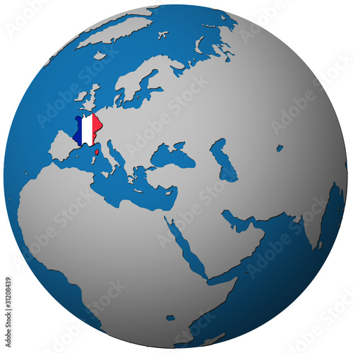 "france flag on globe map" Stock photo and royalty-free images on ...