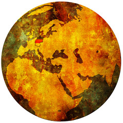 germany flag on globe map