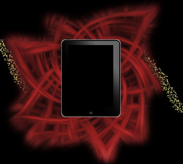 Tablet pc on abstract background