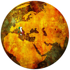 italy flag on globe map