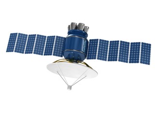 Artificial earth satellite on a white background