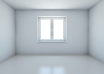 room with closed window without furniture