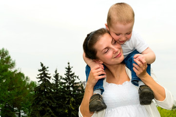Fototapeta premium mother with son