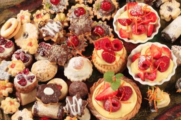 Assorted cookies and desserts