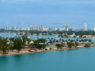 Fototapeta na wymiar Eagle eye view of Miami portu