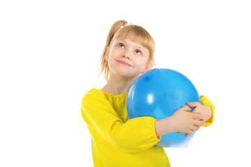 Fototapeta na wymiar Happy girl with balloon