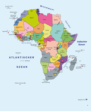 Afrika Karte mit viele kleine Inseln