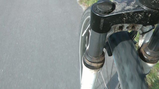 Fahrrad - Fokus auf Lenkgabel