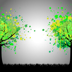 Abstract colorful tree. Vector background.