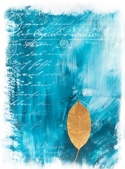 Collage mit Blatt