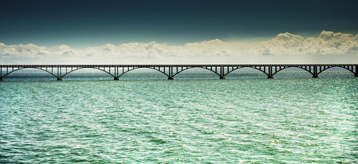 Dramatic Bridge Over the Sea