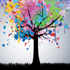 Fototapeta premium Abstract colorful tree. Vector background.