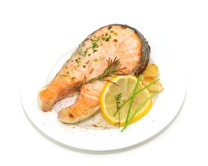 Zitronenscheibe, Lachs