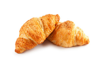 Breakfast concept - croissant isolated on white