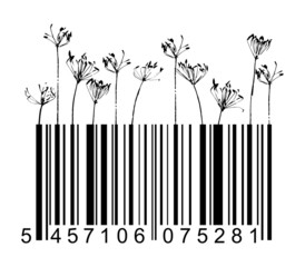 Barcode black flowers