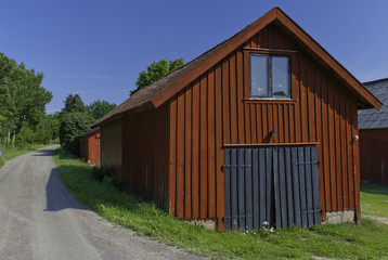 Fototapeta na wymiar dom tradycyjny szwedzki czerwony