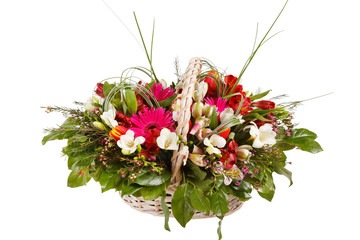 beautiful flowers in the basket