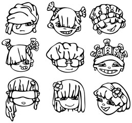 Silhouettes of kid faces.