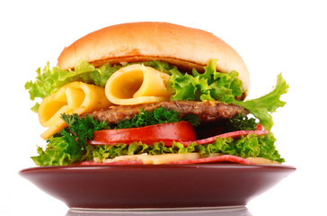 hamburger isolated on white