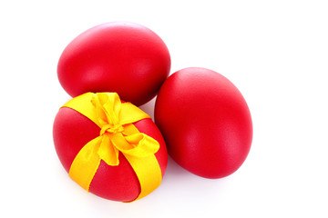 Easter eggs isolated on white