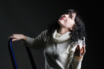 woman and light bulb