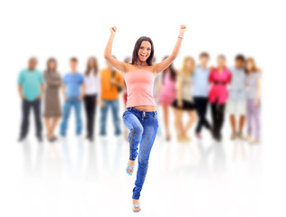 Obraz premium Young smiling student woman.