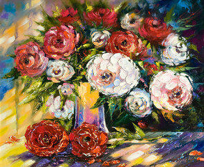 Bouquet of wild flowers in a vase