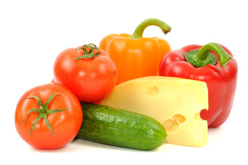 Fresh vegetables and sheese