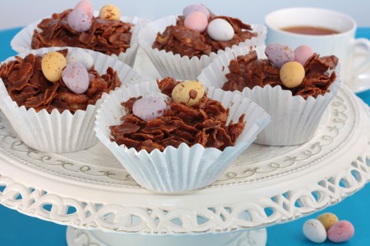 Easter chocolate crispy cakes