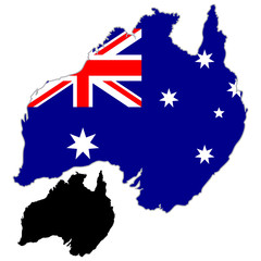 Obraz na płótnie Canvas Australia map flag