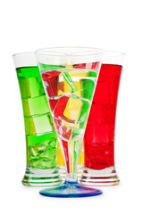 Colourful cocktail in glasses