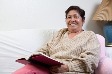 Relaxed senior asian woman