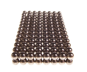 Rectangle of shiny metallic balls