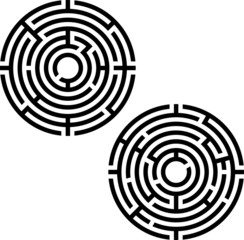 two labyrinths. stencil