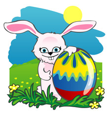 Easter egg and bunny