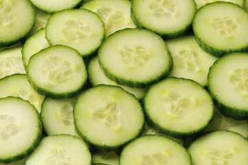 Segments of cucumbers