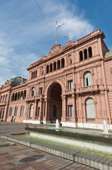 Fototapeta premium Casa Rosada building facade located at Mayo square.