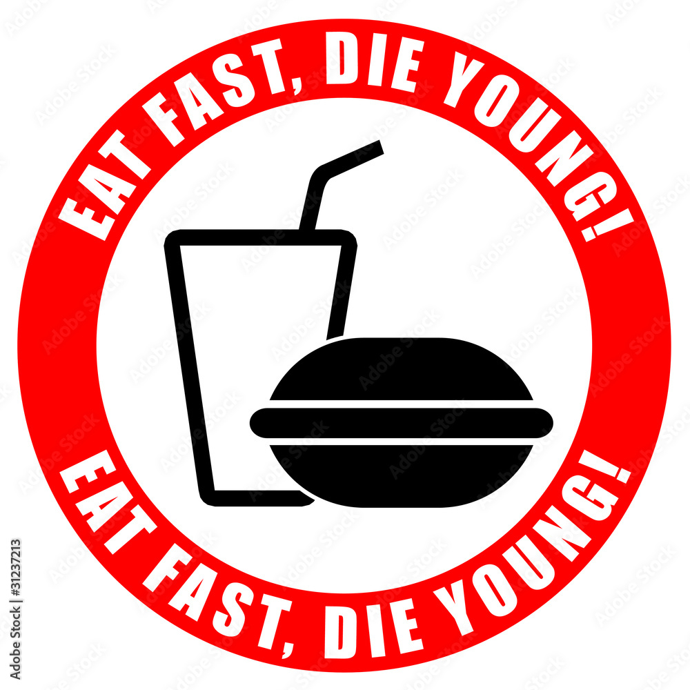 Sticker no fastfood concept